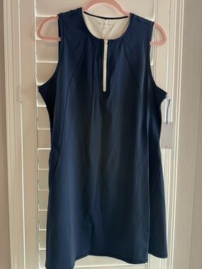 Southern Tide Navy Sleeveless Zip-Front Dress